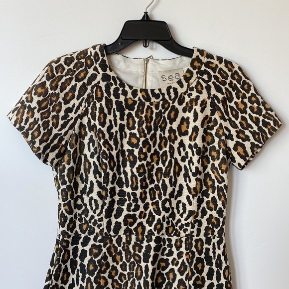 Sea Leopard-Print Ruffle Dress - SIZE SMALL - Picture 2 of 9